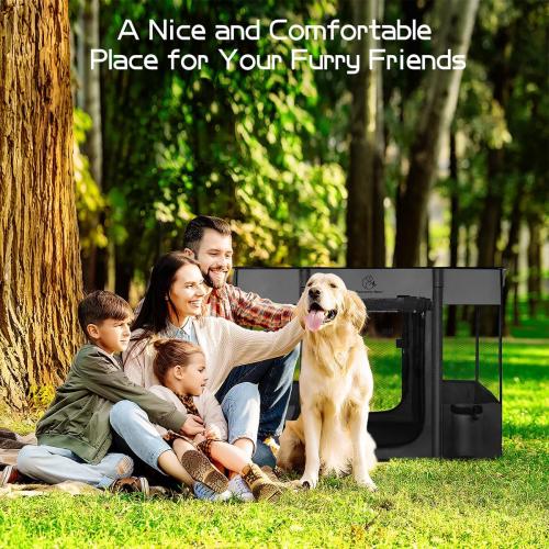 ROMANTIC BEAR Dog Playpen,Foldable Pet Puppy Cat Playpen,M(32x24x22) | Dog Crate with Upgrade Breathable Mesh and Durable 600D Oxford Cloth,Sturdy Dog Cage Indoor & Outdoor for Small Animals,Grey