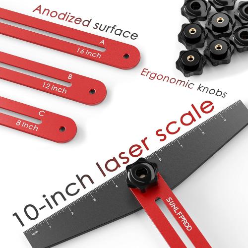 Stair Tread Template Tool - Solid Stair Tread Gauge, Stair Tools for Stair Measuring Tool Stair Gauge Jig Stair Template Stair Step Tool Shelf Template Projects (Red-Gray)