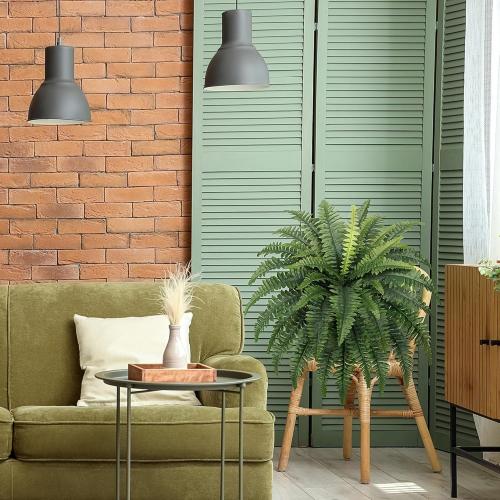 Ferns Artificial Bush Plants Large, 2 Artificial Boston Ferns for Outdoors Home Decor