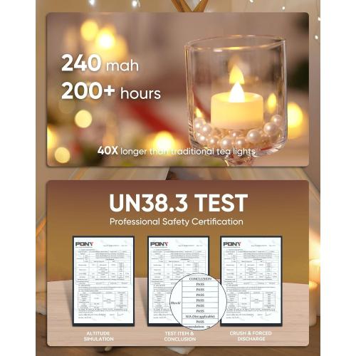Homemory 24-Pack Flameless LED Tea Lights Candles Battery Operated, 200 Hour Fake Electric Candles TeaLights for Votive, Halloween, Ofrenda, Diya, Wedding Centerpiece Table Decor, Funeral, Christmas