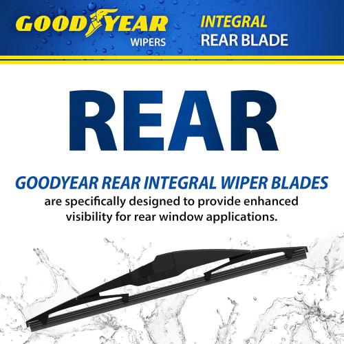 Goodyear Rear 10 Integral Rear Wiper Blade with Polymer Hard Shell Frame, Replacement Rear Window Wiper Blade for Integral Wiper Arms, Pack of 1