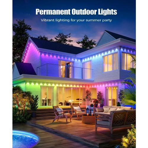 Permanent Outdoor Lights for House, 300ft Smart RGB Eaves Lights App Control Remote, DIY IP67 Waterproof Under Eave Lighting, Outside led Lights for House,Party,Christmas Decorations
