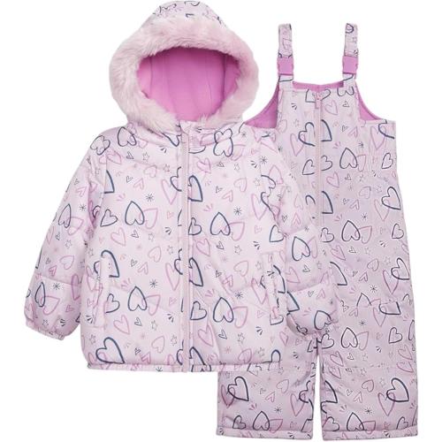 4T Carter's Girls' 2-Piece Snowsuit Cozy Hooded Puffer Jacket and Ski Bib Set
