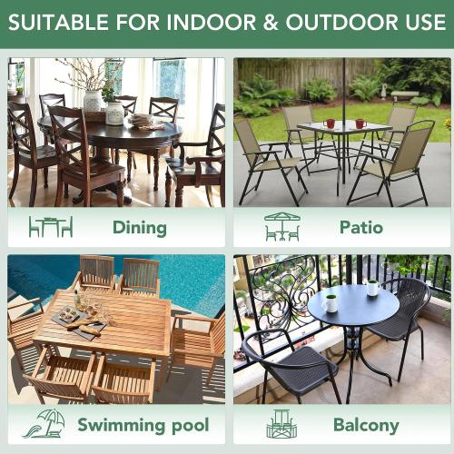 Outdoor Chair Cushions Set of 4: Waterproof & Fade Resistant Seat Cushion for Patio Furniture - 18.5 x 16 x 2 Inch Chair Pads with Ties and Hidden Zipper - Patio Chair Cushion Replacement, Cream 4 pc .