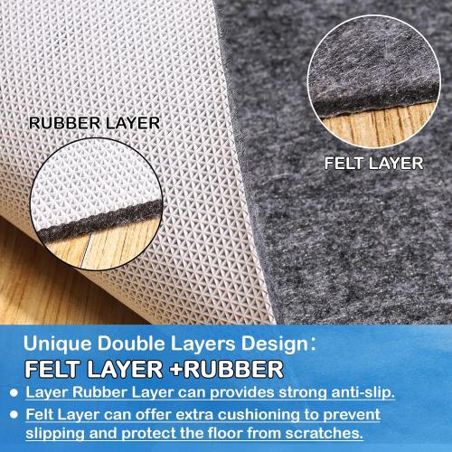 Non-Slip Rug Pads 1/4” Thick, 9x12Ft Waterproof Rugs Non Skid Rug Pad for All Floors and Finishes Durable Hardwood Floor Protective Felt Keeps Rugs in Place, Safe and Secure