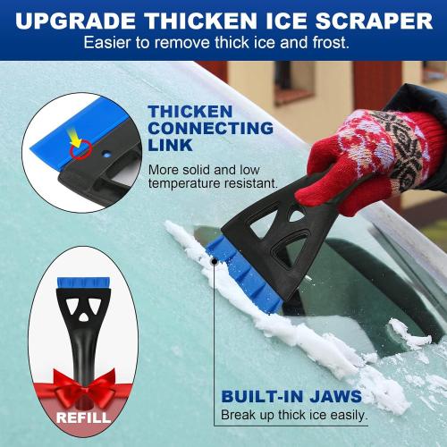 34 Extendable Ice Scrapers for Car Windshield 2-in-1 Snow Brush for Car Snow Scraper for Car Snow Scraper and Drush with Ergonomic Foam Grip for Cars, Trucks, SUVs with 360° Pivoting Brush Head Blue