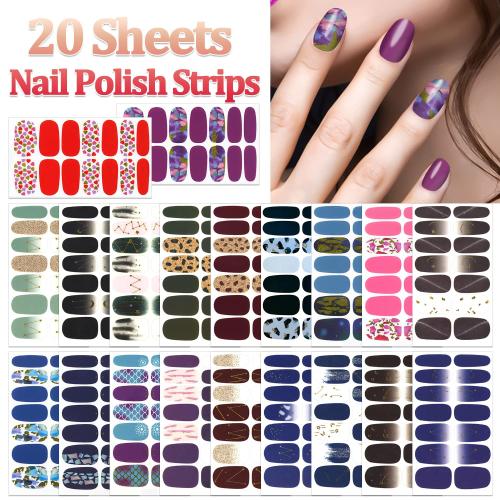 SILPECWEE 20 Sheets Full Nail Wraps Glitter Nail Polish Strips for Women Gel Nail Strips Zodiac Foil Sheets Self Adhesive Nail Polish Stickers Fingernail Sticker Nails Manicure Kit with 1pc Nail File