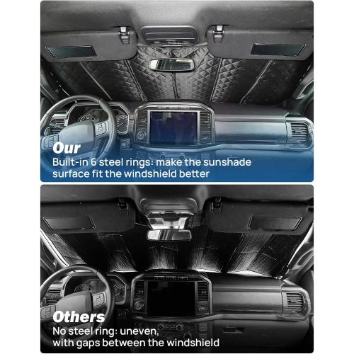 JOYTUTUS Windshield Sunshade, Fit for Ford 2015-2024 F150, Foldable Car Front Window Sun Shade, Car Sunshade Shield to Block Harmful UV Rays and Sun to Keep Your Vehicle Cool & Comfort