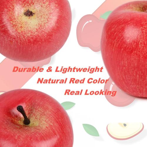 Fake Fruit Artificial Apples, Set of 12 Decorative Fruit Lifelike Faux Apples Realistic Fruits Apple Decorations for Kitchen, Realistic Fake Fruits Party Props Home Decor