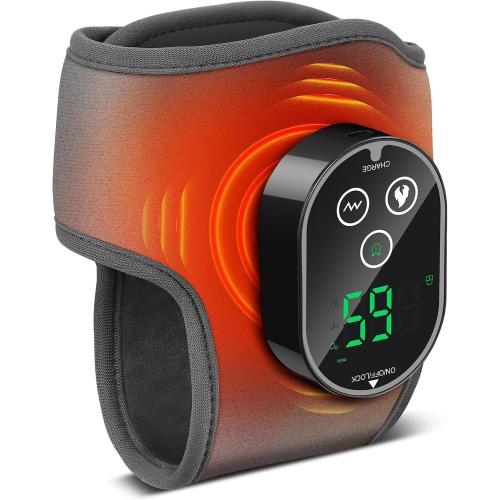 Foot Massager for Pain Relief, Foot Renew Ankle Massager, Ankle Heating Pad Heated Brace Wrap with 4 Heat Levels and 3 Vibration Modes for Women Men (Grey)