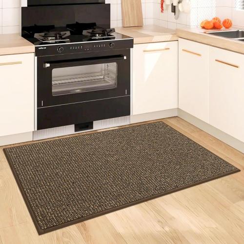BEQHAUSE Kitchen Rugs 32x48, Non-Slip Kitchen Mats for Floor, Super Absorbent and Stain Resistant Kitchen Rugs, Machine Washable Rugs for Kitchen, Hallway, Laundry & Sink, Brown