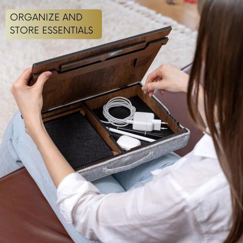 Lap Desk for Laptop - Laptop Tray with Cushion, Portable Lap Desk for Lap, Adjustable Lapdesk, Couch Lap top Table for Work, Ergonomic Lap top Stand for Bed