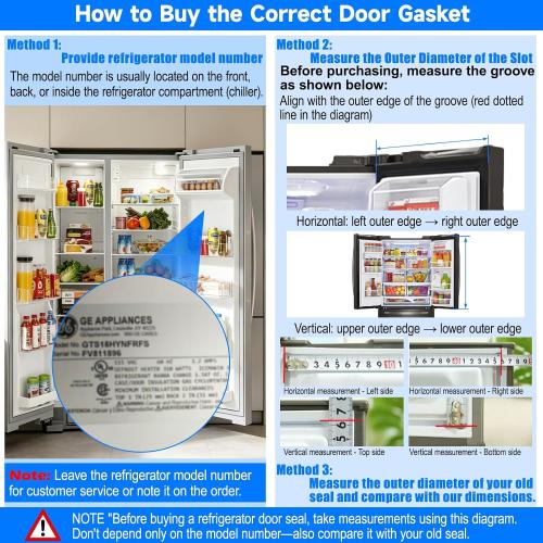 Upgraded 241786006 241786014 Freezer Door Gasket Compatible for Frigidaire Refrigerator Freezer Door Seal 241786002 241786010 FFHS2611PF4 FGHS2631PF4A Gray-White