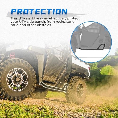 KEMIMOTO Nerf Bars Rock Sliders Compatible 2018-2025 with Ranger XP 1000, Heavy Duty Combined Side Bumper Protector Guard Black Tree Kickers Side Steps Nerf Bars Replacement