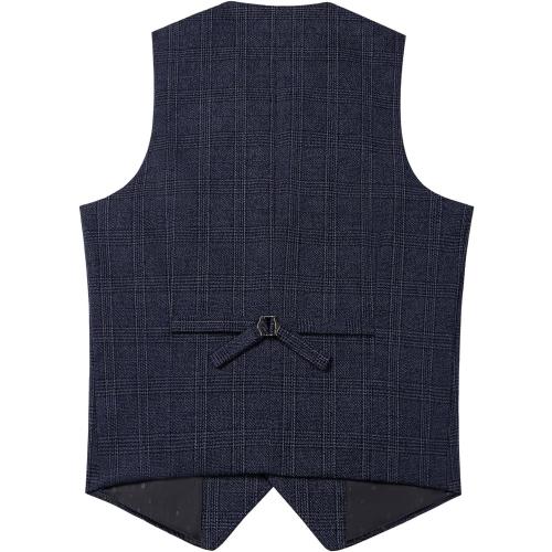 SevenBoy Mens Vintage Suit Vest Plaid Tweed Regular Fit Waistcoat Polka Dot