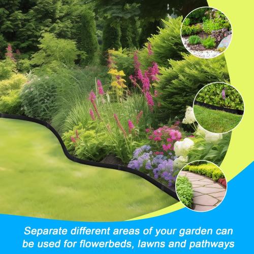 Hugeleaf Metal Landscape Edging, 40” L x 4.5” H Metal Edging for Landscaping with 7Pcs Stakes, Metal Garden Edging Pack of 6 (20 Feet Total Length)