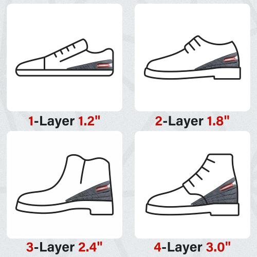 Height Increase Insoles 2-Layer Air up Shoe Lifts Elevator Shoes Insole -4.5 cm (1.8 inches) Heels Lift Inserts for Men and Women