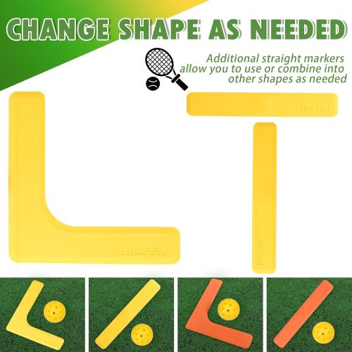 Hikeen Court Lines Marker Kit Anti-Slip and Wind-Resistant Throw Down Markers 28pcsr 84pcs, Pickleball Net Court for Outdoor Indoor Court