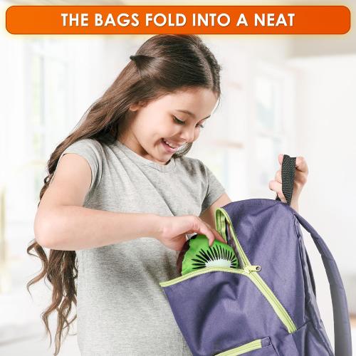 5 PCs Fruit Micro Tote Bag – Reusable Grocery Bags Foldable with 15x15 Capacity Size, Washable Build for Wear Resistance and Long Service Life – Handy Choice for Market Trips and Daily Carrying