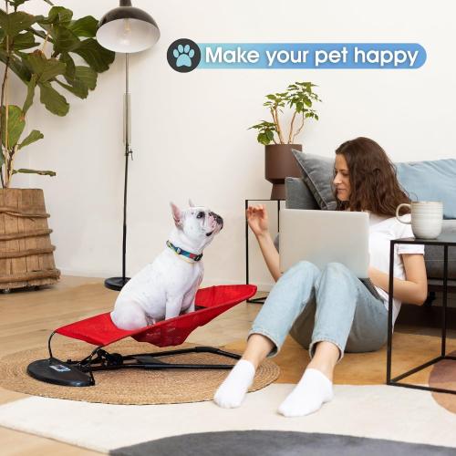 Dog, Cat Rocking Chair - Dog Rocking Chair for Frenchie, French Bulldog Rocking Chair Bed, Dog Lounge Chair Outdoor, Bouncer Chair, Portable Foldable Pet Rocking Chair