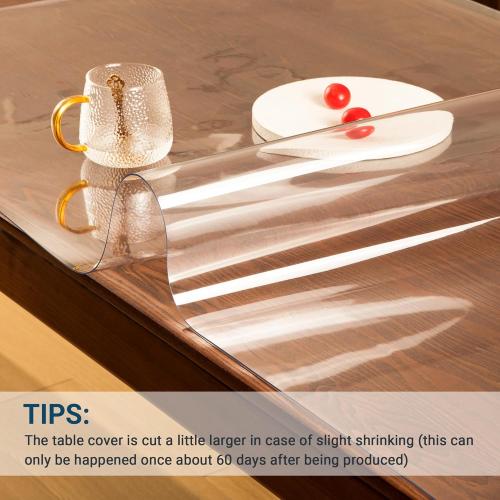 Clear Table Cover Protector Rectangle 42 x 72 Inch, 1.5mm Transparent Plastic Table Protector Waterproof, Anti-Scratch Clear Desk Mat for Office Desktop Dresser Dining Table, FDA Compliant
