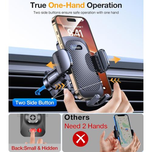 Romuto Car Phone Holder Mount【2025 Ultimate Suction】 Phone Mount for Car Cell Phone Holders for Your Car Accessories for Women Men Dashboard/Windshield/Vent/Wall Mounts Truck Stand for iPhone Samsung