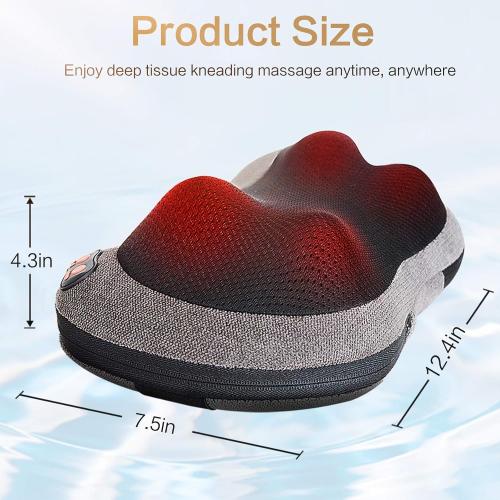 Papillon Shiatsu Back and Neck Massager with Heat, Deep Tissue Kneading,Electric Massage Pillow for Back,Shoulders,Legs,Foot,Body Muscle Pain Relief,Use at Home,Car,Office