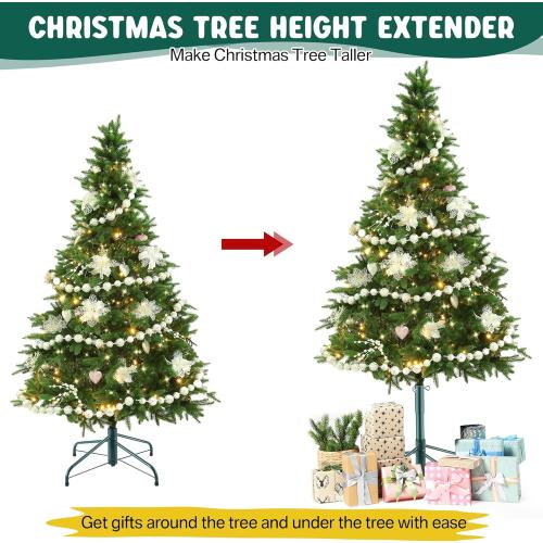14.8 Christmas Tree Height Extender with 3 Fixing Screws, Fits 0.5-1.25 Inch Tree Poles, Make Christmas Tree Taller for 4.5 Ft to 7.5Ft Artificial Trees, Seasonal Indoor Decor (Green)