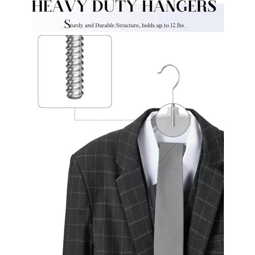 HOUSE DAY Plastic Hangers 50 Pack, Grey Plastic Clothes Hangers Non Slip with Rubber Grip, Heavy Duty Hanger with 360° Swivel Metal Hook, Ultra Thin Hangers Space Saving for Closet Organizer