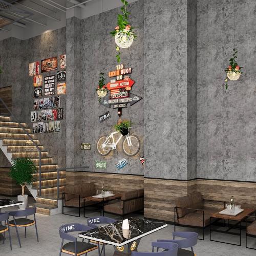 48×354 Extra Wide Large Size Grey Concrete Wallpaper Peel and Stick Industrial Cement Wall Paper Matte 3D Brown Beige Vinyl Concrete Contact Paper for Countertops Wall Covering for Bedroom Bathroom