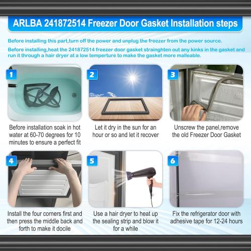 UPGRADE 42.13x28.3 242193214 Refrigerator Fresh Food Door Gasket Replacement Compatible with Frigidaire Kenmore and Crosley Refrigerator Door Seal Replaces 3016410 AP5688453 PS7784010 EAP7784010