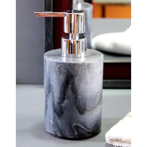 Soap Dispenser Lotion Dispenser - Made of Natural Stone - Luxury Bathroom Accessories Bath Set (Grey)
