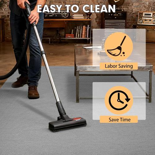 Marine Carpet,5 FT x 15 FT Smoke Gray Indoor Outdoor Carpet 0.2 Thick Boat Carpet with Water-Proof TPE Backing, Non-Slide Outdoor Marine Carpet Roll for Home, Patio, Porch, Deck