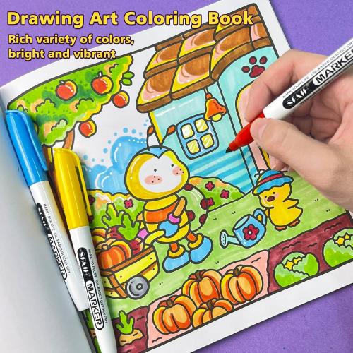 SFAIH 24 Colors Permanent Markers - Assorted Vibrant Colors, Quick Drying, Fade Resistant, Alcohol-Based Fine Point Permanent Markers for Paper, Plastic, Wood, Coloring, Drawing Doodling, Waterproof