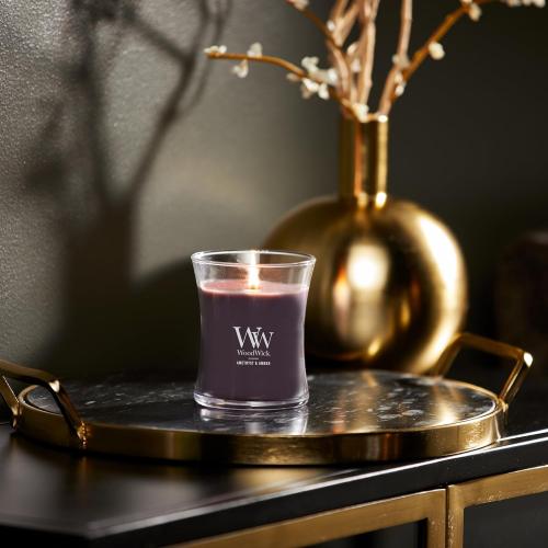 WoodWick Medium Hourglass Candle Amethyst/Amber - Premium Soy Blend Wax Pluswick Innovation Wood Wick Made in USA