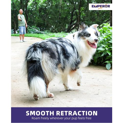 Emperor Pets 26 ft Retractable Dog Leash - Heavy Duty Retractable Pet Leash with Anti-Slip Grip - Reflective Dog Leash Tape for Medium to Large Dogs up to 100 lbs -GY26