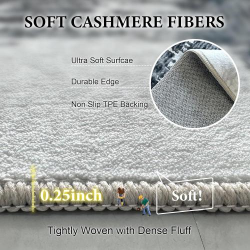 VKLiving Machine Washable 8'x10' Abstract Area Rug - Non Slip, Modern Woven, Soft Carpet for Living Room, Bedroom, Kitchen & Dining - Black