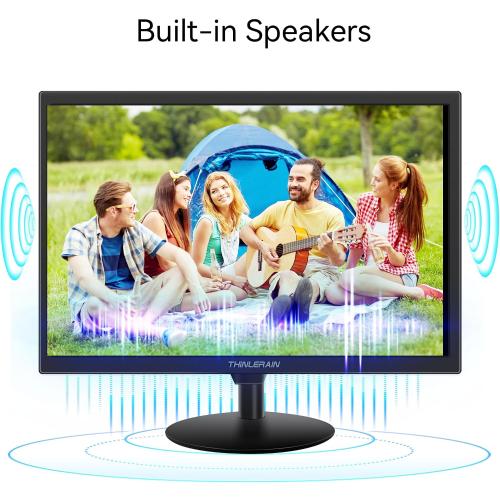 21.5 inch Computer Monitor 1920x1080 PC Monitor with HDMI VGA AV BNC USB Ports, 60Hz, 5Ms, VESA, Display Build-in Speakers for Office Home