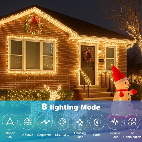 Christmas Lights 800 LED,  Christmastree Lights with, Remote Control 3 Timers & Memory Function Xmas Decorations for House and Holiday (Warm White)