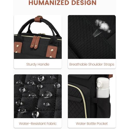 LOVEVOOK Laptop Backpack for Women, 17.3'' Waterproof Nurse Bag Teacher Work Backpack Purse for Women, Travel Computer Backpack for College Office Business Ladies