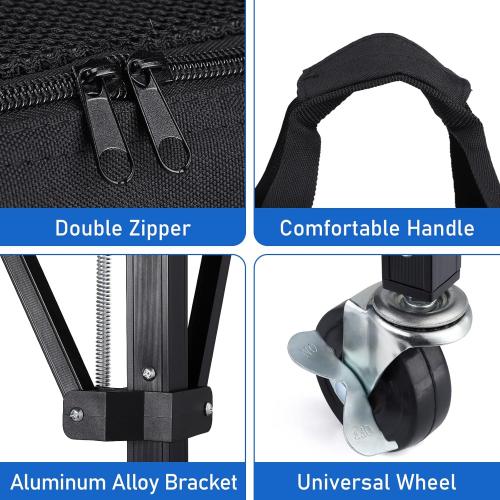 TOBWOLF Foldable Tennis Ball Hopper,Holds 160 Balls, Portable Tennis Ball Hopper with Wheels,Upgraded Large Capacity Pickleball Ball Holder for Baseball Softball Pickleball Training