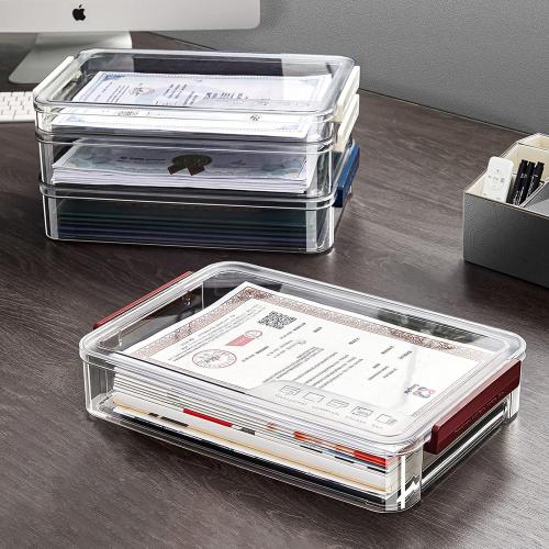 A4 Scrapbook Paper Storage, Photo Storage Box, Plastic File Box (Blue)