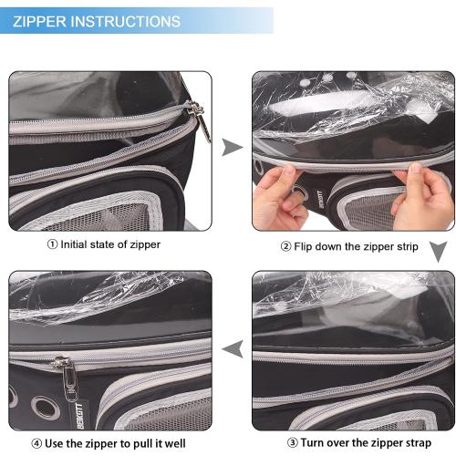 Cat Backpack Carriers, Dog Backpack, Pet Backpack for Small Cats Puppies Dogs Bunny, Airline-Approved Ventilate Transparent Bubble Backpack for Travel and Outdoor(Black)