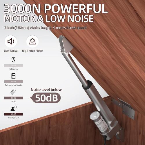 Linear Actuator 12V with Controller 6 3000N/660lbs Stroke Electric Actuator 5mm/s Motion Actuator Heavy Duty with Reverse Polarity Switch Controller