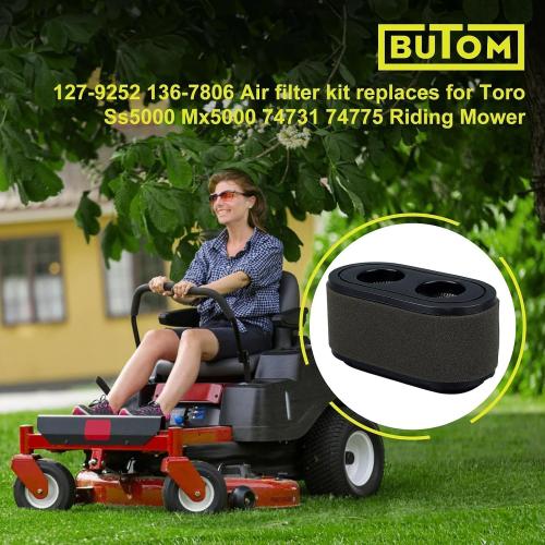 136-7806 127-9252 Air Filter Maintenance Kit for Toro Timecutter | Fits SS5000 SW5000 Riding Mower Toro 50 42 TimeCutter SS SW SWX with V-Twin Engine