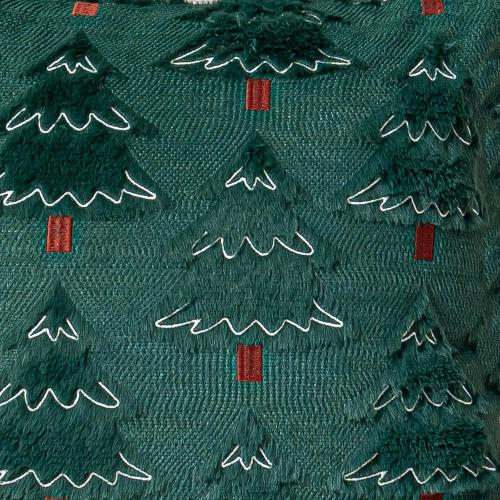 Christmas Throw Pillow Covers 18x18 Set of 2, Christmas Tree Decoration Cushion CoversCushion Covers Soft Faux Fur Pillow Cases for Sofa Couch Bed Winter Holiday Festivals Home Decor, Green