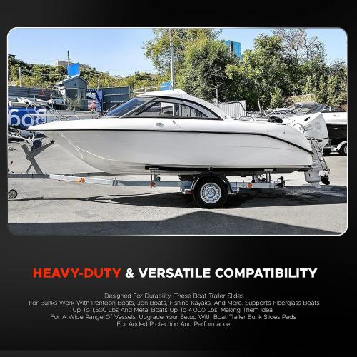 20 pcs Boat Trailer Bunk Slides Kit,Boat Trailer Bunk Slide Pads and Enders Boat Trailer Bunk Slicks for Easier Launching- 16 Pads (3x10)   4 Bunk Enders