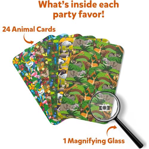 Skillmatics Party Favors (Pack of 15) - Can You Spy Animals Card Set, Search & Find Game for Kids, Goodie Bag Toy & Educational Gift for Girls & Boys Ages 4, 5, 6, 7