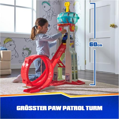 PAW Patrol: Rescue Wheels Super Loop Tower HQ, with Light, Sound, Vehicle Launcher, Chase Action Figure & Toy Truck, Kids Toys for Boys & Girls Age 3