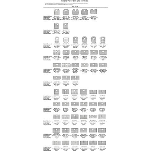 Serene Valley Sink Protector Grid 26-1/16 x 14-1/16, Centered Drain with Corner Radius 3-1/2, 304 Stainless Steel Material NLW2614C